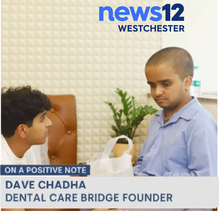 Two men in a dental office with 'news12 Westchester' branding.